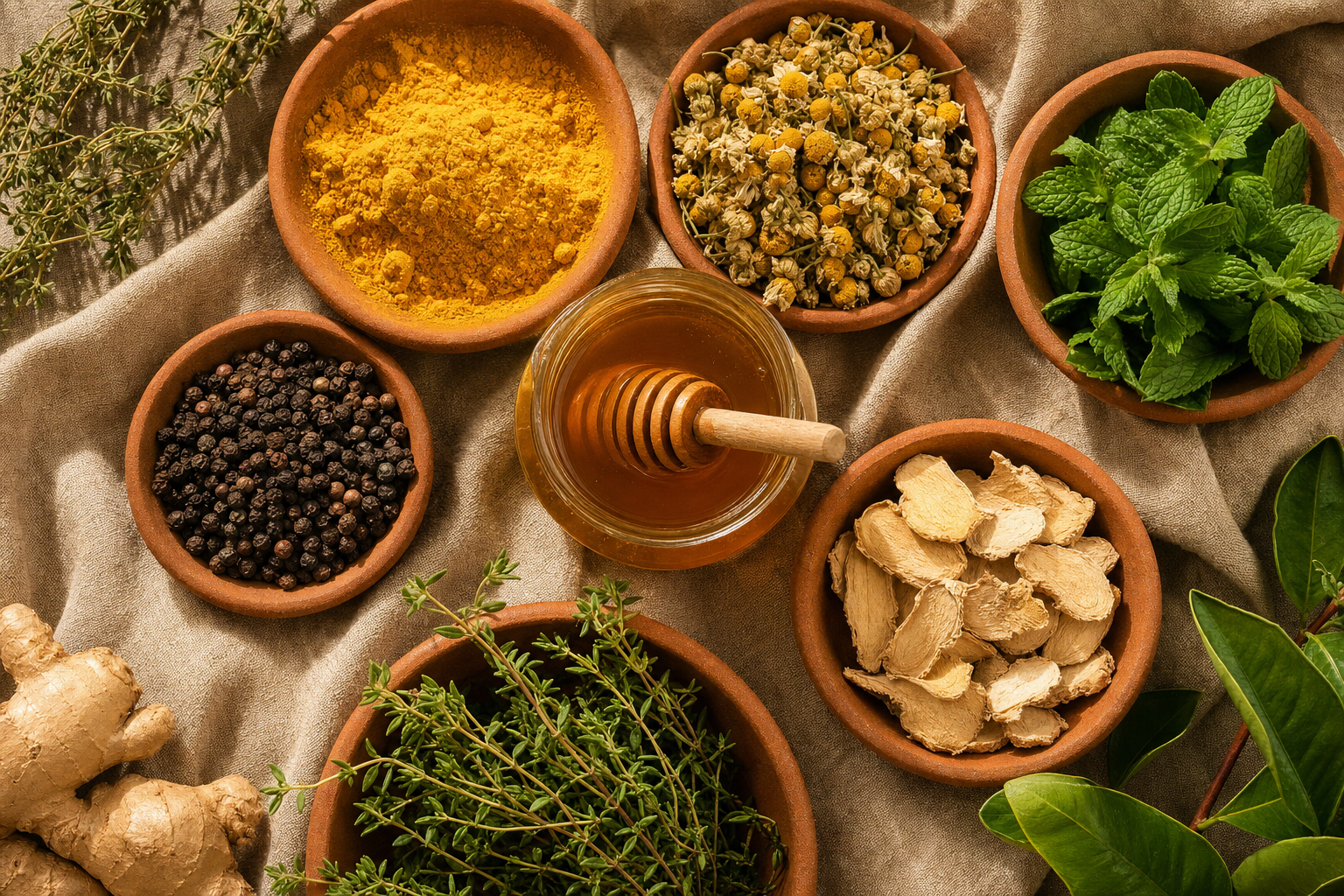 Ingredienti naturali per rimedi erboristici